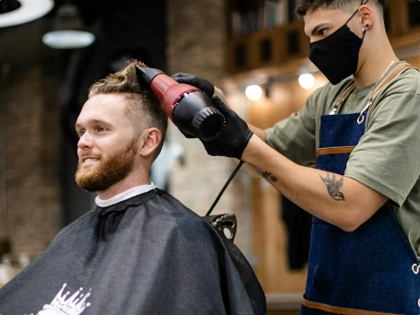 Before and after balayage transformation on dark brunette hair